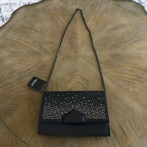 Simply Vera Wang Black Studded Crossbody Bag